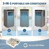Garvee 2026 New Update 8000 BTU Portable Air Conditioners, 3-In-1 Portable AC Units for Rooms with Dehumidifier, Quiet Room Air Conditioner Cools Up to 350 Sq.Ft., Energy Efficient, Remote, 24Hrs Timer, Auto Swing