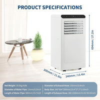Garvee 8000 BTU Portable Air Conditioners Cool Up to 350 Sq.Ft,3 IN 1 Portable Ac Unit with Remote Control/LED Display/24Hrs Timer/Window Installation Kit & Low Noise for Home/Hotel/Office - Black Top