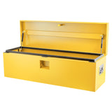Garvee 36"x15"x15" Steel Truck Tool Box - Heavy-Duty, Dual Lids, Lockable, Weatherproof Storage for Pickup Truck Beds, RVs, and Trailers, Black - Yellow