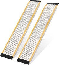 Garvee Aluminum Lawn Mower Ramps 47"x9" Anti-Slip Punch Plate 880 lbs Capacity Lightweight Durable Shed Access
