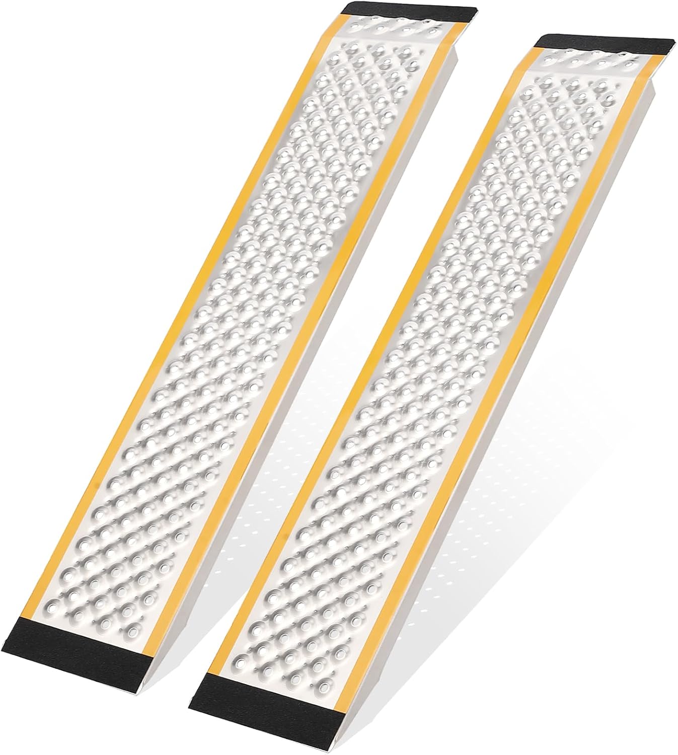 Garvee Aluminum Lawn Mower Ramps 57" Long 9" Wide 1000 lbs Capacity Anti-Slip Punch Plate Surface Lightweight Sturdy Shed Access