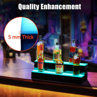 Garvee LED Bar Shelf,Wall Mounted Acrylic Liquor Bottle Rack with Remote & App Control,Multicolor Lighting, 4 Modes,for Restaurants, Nightclubs, Home Bars,2 Tier,16inch