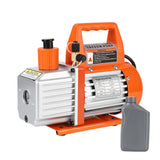 Garvee 3.5CFM 1/4HP Single-Stage Rotary Vane Vacuum Pump Air Conditioner Refrigerant HVAC Tool with Oil Bottle for R12 R22 R134a R410a,for Resin Degassing, Refrigeration Maintenance, Vacuum Package