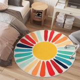 Garvee Kids 3-Round, Colorful Children's Rug, Machine Washable, Anti-Slip, Indoor Floor Covering, Bohemian Design, Circle, Modern Rug For Living Room, Bedroom - Multicolor