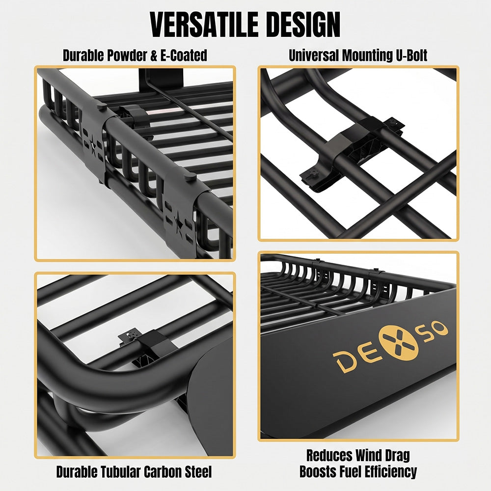 Garvee 51" x 36" x 5" Universal Roof Rack Carrier Basket, 200 Lbs Capacity, Heavy Duty, Black, SUVs, Trucks, Vehicles