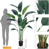 Garvee Set of 2 6FT Artificial Bird of Paradise Plant Fake Palm Tree with 17 Trunks for Indoor Outdoor