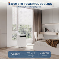 Garvee 14,000 BTU Portable Air Conditioner with Dehumidifier & Fan, Portable AC Units Cools up to 750 Sq. Ft., Remote Control, Auto Swing, Sleep Mode, Black Top