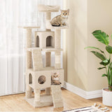 Garvee Cat Tree Tower, Multi-Level Cat Tower with Top Perch, Ladders, and Spacious Condo for Small and Large Cats - Beige