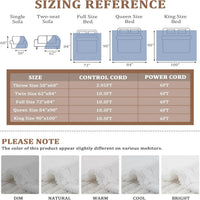 Garvee Electric Heated Throw Blanket, Waffle Textured Heating Blanket, Plush Flannel & Sherpa for Sofa, 4 Heat Levels, 4-Hour Auto Shut Off, Machine Washable, 50" x 60", White