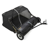 Garvee 42-Inch Tow-Behind Lawn Sweeper, 21 Cu.Ft Hopper, Adjustable Brush Height, Dump Rope, Foldable Storage, Universal Hitch, Leaf & Grass Collector, Black - Black