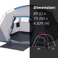 Garvee 4-6 Person Camping Tent - Waterproof Lightweight with Rainfly, Easy Setup for Hiking, Backpacking & Outdoor Travel, Light Blue