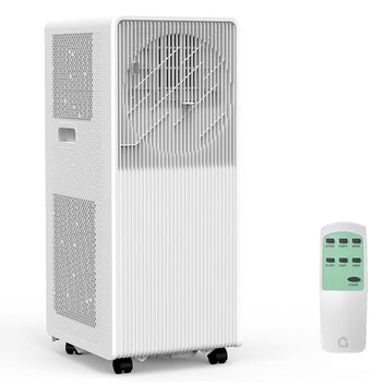 Garvee 8,000 BTU Drainage-free Portable Air Conditioner for Indoor Rooms, 3-In-1 AC Unit for Bedroom 150 Sq.Ft, Dehumidifier, Fan, Sleep Mode, 24 Timer, Remote Control, Window Kits Included