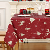 Garvee Christmas Table Cloth Rectangle 60x120 Inch, Waterproof Holiday Xmas Deer Tree Kitchen Farmhouse Christmas Table Decorations for Home Dining Party, Oblong Table Cloth for Indoor Outdoor, Gold - Gold