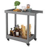 Garvee Heavy Duty All-Weather Service Cart, HDPE, Corrosion-Resistant - Grey - Grey