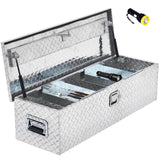 Garvee 30 Inch Heavy Duty Diamond Plate Toolbox, with Shelf-Silver - Silver