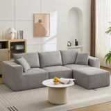 Garvee Sectional Modern Sleeper Sofa Couches for Living Room,108”Modern L Shaped Cloud Couch With Deep Seat, No Assembly Modular Convertible Sponge Compression Sofas for Living Room Bedroom - Grey
