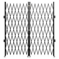 Garvee Double Folding Security Gate Heavy-Duty Steel Lockable Scissor Gate for Outdoor Use 63"H x 122"W Black