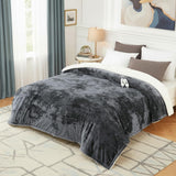 Garvee Electric Blanket Queen with Dual Controls, 4 Heat Settings & 10H Auto Off, Velvet Soft Heating Blankets, ETL Certified, Heated Blanket Queen Size, Machine Washable, 84"x90" Grey - Grey