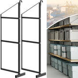 Garvee 3-Tier Shipping Container Shelving Brackets – 2-Pack Heavy-Duty Steel Storage Supports, 22"D x 60"H (Black) - Black