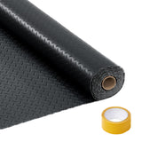 Garvee 7.5x20 FT Garage Floor Mat Thickened Non-Slip PVC Diamond Plate Floor Protector for SUVs Trucks Sports Cars Indoor Use Black - Black + Adhesive