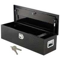 Garvee 30 Inch Aluminum Truck Tool Box, Truck Bed Storage Box with Security Lock and Wider Handles, Heavy Duty Waterproof Tool Box Organizer Chest for Pick Up Truck Rv Trailer - Black