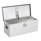 Garvee Aluminum Truck Bed Tool Box - Heavy-Duty Waterproof Lockable Storage for Pickup Beds, RVs, and Trailers with Side Handles, Gas Strut Lid, and 1 Organizer Box, Silver - Silver-with 1 Organizer Box