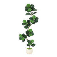 Garvee Fiddle Leaf Fig Artificial Tree with White Planter, 6ft Faux Plants Indoor with Moss, Fake Rubber Tall Fake Floor Plant in Pot - Artificial Trees for Home Office Living Room Decor