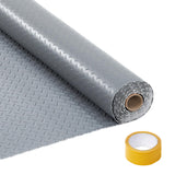 Garvee 7.5x17 FT Garage Floor Mat Thickened Non-Slip PVC Diamond Plate Floor Protector for SUVs Trucks Sports Cars Gray - Gray + Adhesive