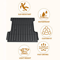 Garvee Truck Bed Mat for 2015-2024 Ford F150 SuperCrew Cab 5.5 Feet(67.1 inches) Bed, All Weather TPE Heavy Duty Pickup F-150 Bed Liner Cargo Mat