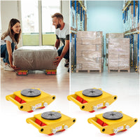 Garvee Industrial Machinery Dolly 6 Ton Capacity Heavy Duty Carbon Steel 360° Rotation Anti-Skid Cover 4 PU Wheels for Workshops Warehouses