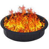 Garvee 30" Round Steel Campfire Ring Liner Rim, All Weather Powder Coated Metal Bonfire Burner Insert for Patio Backyard and Garden - Black