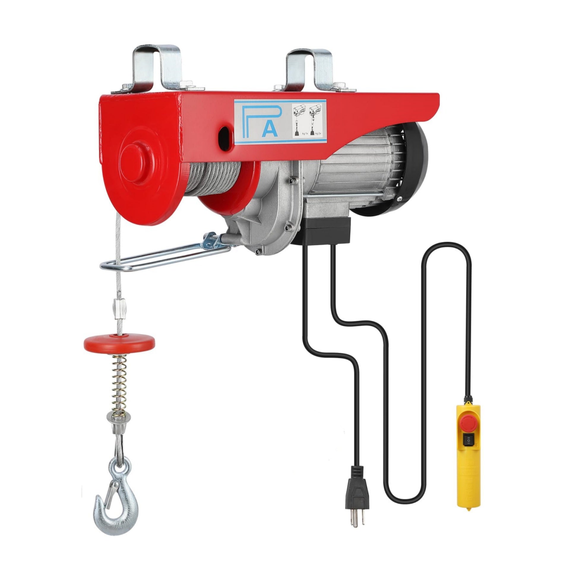 Garvee 1760lbs Electric Hoist, 1600W 110V Electric Steel Wire Winch with Remote Control, 39FT Single Cable Lifting Height Electric Hoist Winch for Garage Warehouse Factory