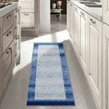 Garvee Boho Border Rug Moroccan Area Rug Ultra Soft Traditional Rug Small Area Rug for Entryway Kitchen Bedroom Navy Accent Washable Area Rug Off-White and Navy 120x170cm - Blue