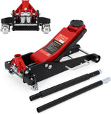 Garvee 3-Ton Low Profile Floor Jack - Heavy-Duty Hydraulic Jack with 5.31" to 18.11" Lift Range for Cars and Workshops, Black+Red - Red+Black