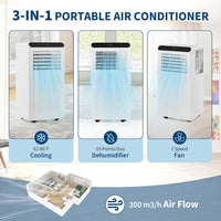 Garvee 8000 BTU Portable Air Conditioners Cool Up to 350 Sq.Ft,3 IN 1 Portable Ac Unit with Remote Control/LED Display/24Hrs Timer/Window Installation Kit & Low Noise for Home/Hotel/Office - Black Top