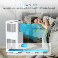 Garvee 8,000 BTUs Portable Air Conditioner Whisper-Quiet Sleep Mode, Fast Cooling, Easy Mobility with 360° Casters, and Simple Installation for Rooms up to 350 sq.ft