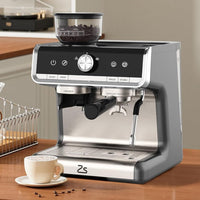 Garvee 1450W 120V 20 Bar Espresso Machine with Steam Wand, Fast Heat,Built-In Bean Grinder,for Home Barista, Gifts for Dad,Mom,Coffee Lover- Gray