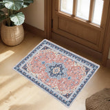 Garvee 2x3 Ft Vintage Area Rug, Machine Washable Low Pile Rug with Rubber Backing, Non-Slip Pink Carpet for Living Room, Bedroom, Kitchen, Dining Room, Home Office - Pink
