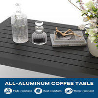 Garvee 5-Piece Dark Gray Aluminum Patio Furniture Set with Weather-Resistant Cushions, Heavy-Duty Frame, Removable Cushions, L-Shaped Sectional, Outdoor Lounge