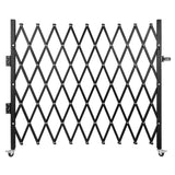 Garvee Single Folding Security Gate Heavy-Duty Steel Lockable Scissor Gate Outdoor Use 87"H x 85"W Black - Black | 87"H X 85"W