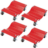 Garvee Car Dolly 4 Pack Wheel Car Dolly Tire Skates Premium Skates for Vehicle Movement 12''x16'', Red, Heavy-Duty, Space-Saving - Red