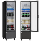 Garvee 6.3 Cu.Ft Commercial Beverage Refrigerator, Single Glass Door, Adjustable Shelves, Black for Bars Gyms Offices