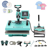 Garvee 6-in-1 Heat Press Machine - 15x15 Inch Sublimation Heat Press with 360° Swing-Away Design, Multifunction Heat Transfer Combo for T-Shirts, Caps, Mugs, Plates, Pillows, and Bags - 