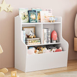 Garvee Bookcase and Toy Storage Cabinet, 3-Tier Shelf with Cubby Organizer for Toys, for Playroom, Bedroom and Hallway, White