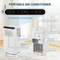 Garvee 8000 BTU Portable Air Conditioners Cool Up to 350 Sq.Ft,3 IN 1 Portable Ac Unit with Remote Control/LED Display/24Hrs Timer/Window Installation Kit & Low Noise for Home/Hotel/Office - Black Top