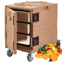 Garvee 82Qt Portable Food Warmer, LLDPE Hot Box w/ Wheels for Catering - BROWN