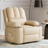 Garvee 27" Oversized Recliner Chair, Manual Recliner for Adults, Lazy Boy with 1.5x Sponge Filling, Cup Holder, and Retractable Armrests, for Living Rooms, Bedrooms, and Nurseries - Beige