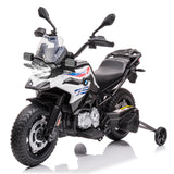 Garvee Ride - P Series: 12V 7AH Kids Motorcycle + Licensed BMW + High/Low Speed, EVA Tire + LED Headlights, Spring Suspension + Music, Storage + Boys and Girls - White