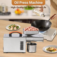 GARVEE 900W Electric Oil Press Machine - Automatic Cold & Hot Oil Extractor with 340 Stainless Steel, Perfect for Pressing Peanut, Sesame Seeds, Walnut, Almond, Pumpkin, and Rapeseed