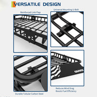 Garvee 64" x 50" Universal Roof Rack Basket, Heavy Duty Rooftop Cargo Carrier for SUVs, Trucks, Vehicles, Black